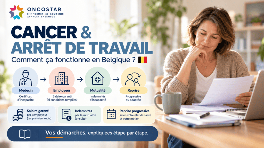 Arrêt de travail et cancer en Belgique : qui prévenir, qui vous paie et comment préparer la reprise ?